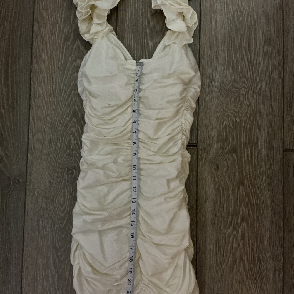 Zara Ivory Ruched Dress - Picture 3 of 4